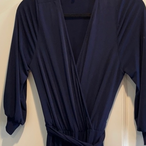 Willowdean navy faux wrap maxi dress - Picture 3 of 3